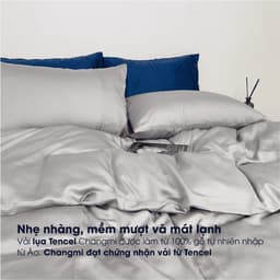Thumbnail Bộ 5 Món chăn ga lụa Tencel Châu Âu Changmi Bedding 60S siêu mềm mượt và mát lạnh. Tencel chính hãng Lenzing 2