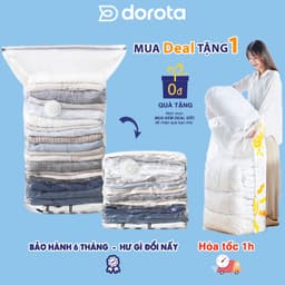 Thumbnail Túi hút chân không đựng quần áo DOROTA bọc cất chăn màn không cần dùng bơm 2 lớp khóa zip nhiều màu TCK1 1