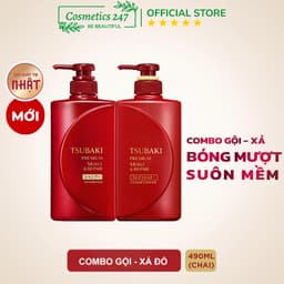 Thumbnail Combo Gội Xả Dầu Gội Tsubaki Đỏ Dưỡng tóc bóng mượt Premium Moist Tsubaki (490ml/chai) 1
