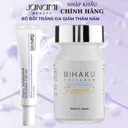 Thumbnail Bộ đôi dưỡng trắng mịn màng và cải thiện nội tiết tố ngừa lão hóa từ bên trong Bihaku Collagen 30v và skinmd cream 15ml 1