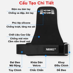 Thumbnail Găng Tay Tập GYM Hở Mu Bàn Tay Lifting Grips Aolikes Pro AL7639, Bộ Đôi Găng Tay Hở Mu Bảo Vệ Lòng Bàn Tay Hãng Aolike 3