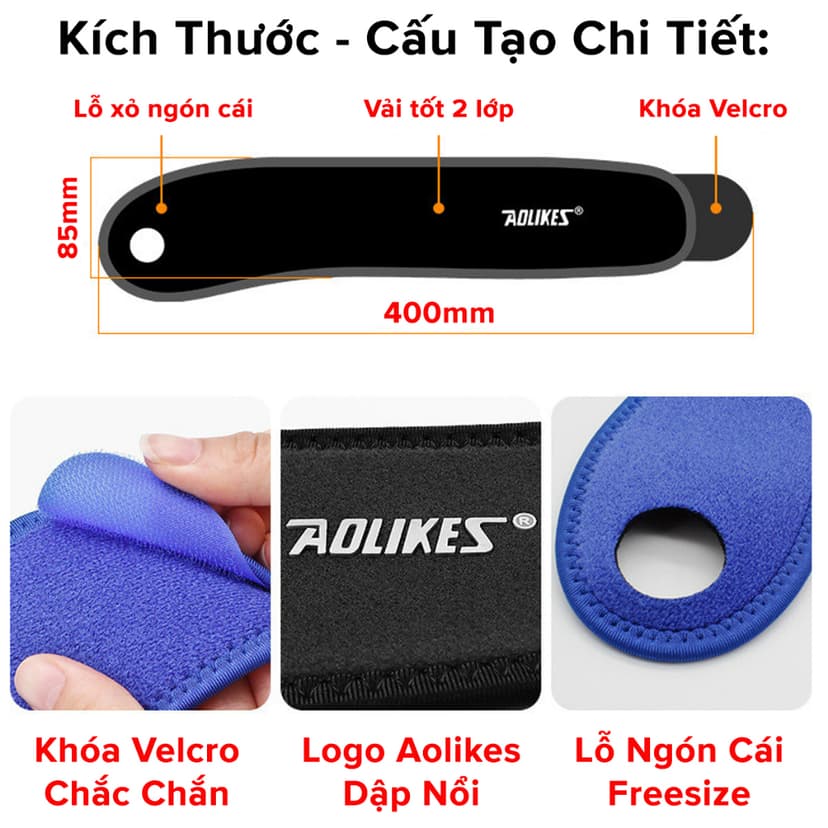Ảnh Băng Quấn Bảo Vệ Cổ Tay Chính Hãng Aolikes AL7937 Hỗ trợ Nẹp Khớp Cổ Tay Tập Gym Tập Thể Thao Quần Vợt Chọn Màu Cao Cấp 3