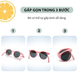 Thumbnail Kính Gấp Gọn Phân Cực Mắt Tròn Aoron Cho Bé Thời Trang Bảo Vệ Mắt Chống Tia Cực Tím Chống Bụi Kèm Hộp Tiện Lợi AK141 4