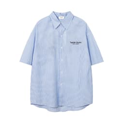 Thumbnail Áo Sơ Mi Tay Ngắn Kẻ Sọc Teelab Local Brand Unisex Form Oversize 3 Màu Xanh, Hồng, Xám SS052 2