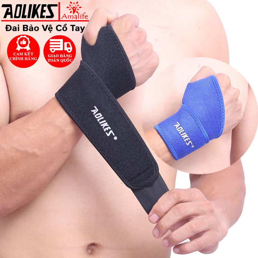 Ảnh Băng Quấn Bảo Vệ Cổ Tay Chính Hãng Aolikes AL7937 Hỗ trợ Nẹp Khớp Cổ Tay Tập Gym Tập Thể Thao Quần Vợt Chọn Màu Cao Cấp 1