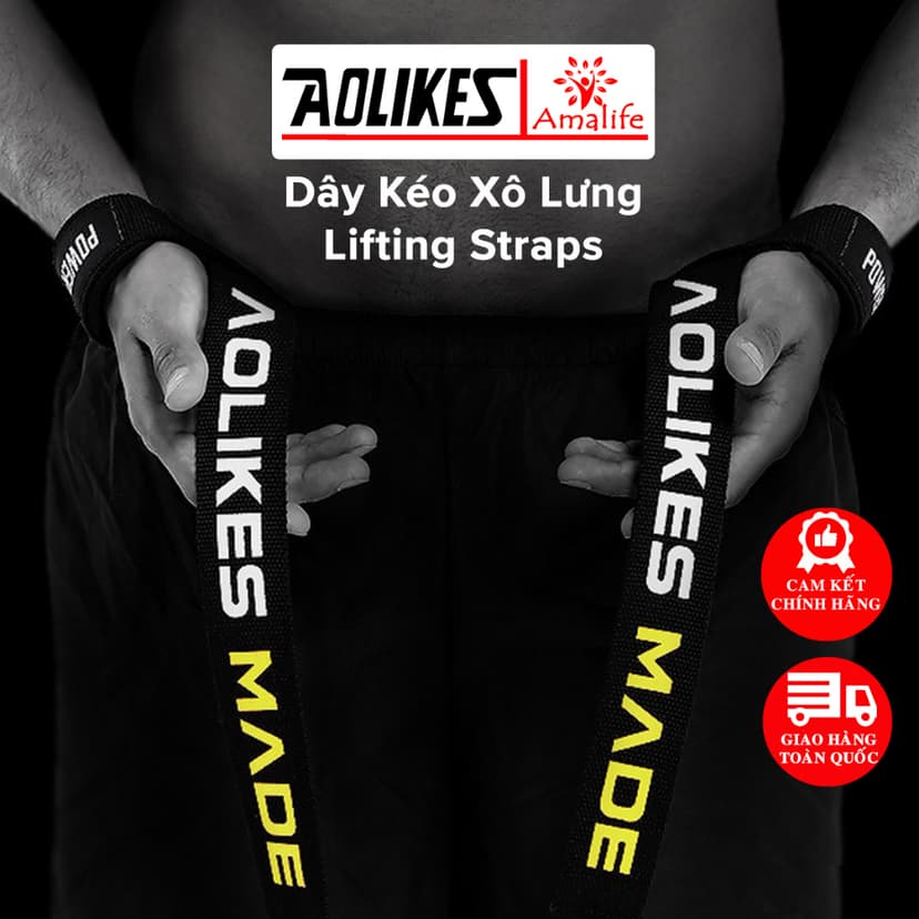 Ảnh Dây Kéo Lưng Lifting Straps Hỗ Trợ Các Bài Tập Kéo Khi Thể Hình, Tập Gym AOLIKES AL 7637 (1 Đôi) Chính Hãng Aolikes 1