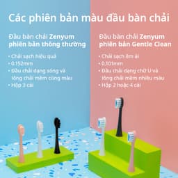 Thumbnail Hộp 4 Đầu Bàn Chải ZenyumSonic Phiên Bản Êm Dịu - Màu Đen/Trắng/Hồng 1