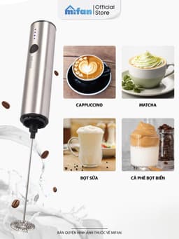 Thumbnail Máy Đánh Bọt Cà Phê Microfoam Mifan MF1501G - 3 Đầu Đa Năng, Thép không gỉ, Đế sạc USB tiện lợi - Hàng Chính Hãng 3