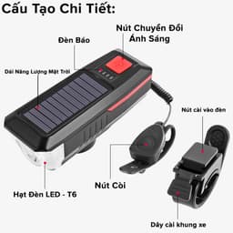 Thumbnail Đèn Xe Đạp Sạc Năng Lượng Mặt Trời Cổng USB Đèn Còi Xe Đạp Chuông 5 Âm Thanh 3 Chế Độ Sáng Chính Hãng Amalife 3