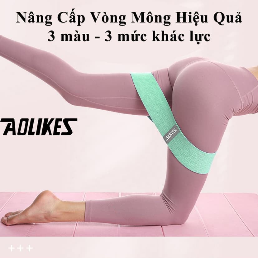 Ảnh Dây Kháng Lực Tập Mông Trái Đào Mini Band Chính Hãng Aolikes AL3604 Dây Đàn Hồi Tập Chân, Đùi, Mông miniBand Không Xoắn 4