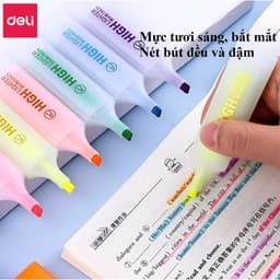 Thumbnail Bút highlight Deli 25 màu đánh dấu nhớ dòng dạ quang Deli màu pastel/neon - phù hợp cho học sinh văn phòng tiện dụng 2