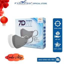 Thumbnail Famapro 7D FIT Combo 5 hộp Khẩu trang y tế cao cấp kháng khuẩn 5 lớp (10 cái/ hộp) 1