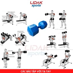 Thumbnail Tạ nhựa 5kg Lidak tập gym tại nhà có lõi thép chống gãy - LIDAK SPORT 4