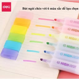 Thumbnail Bút highlight Deli 25 màu đánh dấu nhớ dòng dạ quang Deli màu pastel/neon - phù hợp cho học sinh văn phòng tiện dụng 3