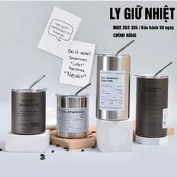 Thumbnail Cốc Ly Giữ Nhiệt 350-600ml Có Ống Hút Inox 304 – Bình Nước Giữ Nhiệt Iced Americano Cà Phê Văn Phòng Chính Hãng Amalife 1