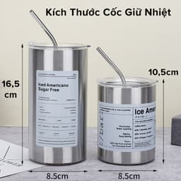 Thumbnail Cốc Ly Giữ Nhiệt 350-600ml Có Ống Hút Inox 304 – Bình Nước Giữ Nhiệt Iced Americano Cà Phê Văn Phòng Chính Hãng Amalife 3