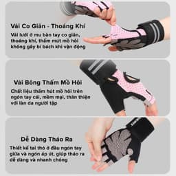 Thumbnail Găng Tay Nửa Ngón Tập Gym, Tập Tạ Tích Hợp Quấn Cổ Tay Bảo Vệ Cổ Tay Chính Hãng Aolikes AL113 (1 Đôi) 2