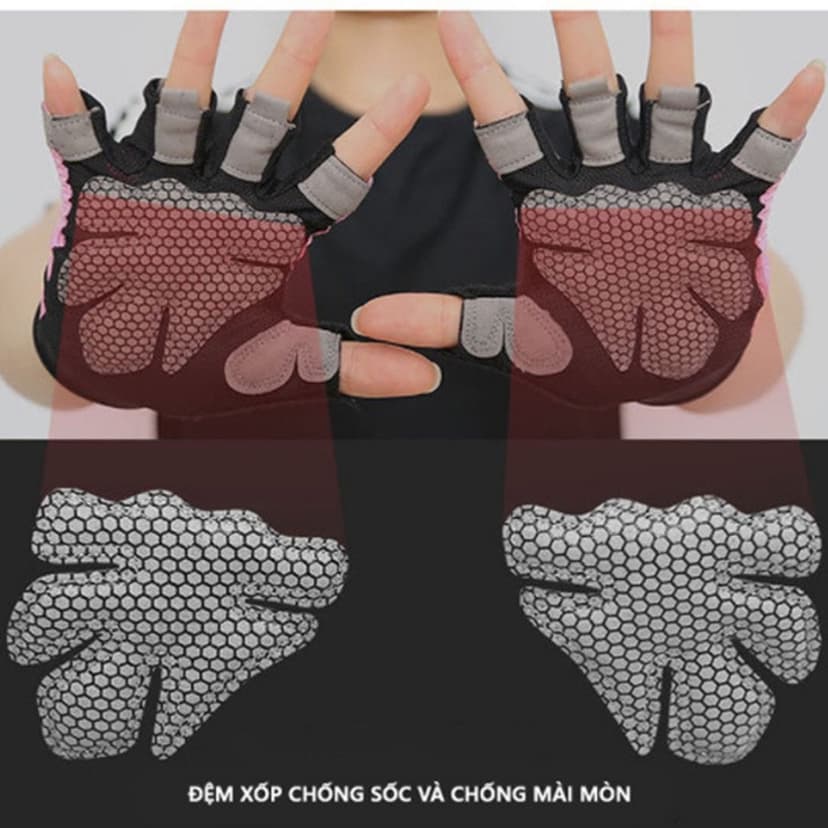 Ảnh Găng Tay Nửa Ngón Tập Gym, Tập Tạ Tích Hợp Quấn Cổ Tay Bảo Vệ Cổ Tay Chính Hãng Aolikes AL113 (1 Đôi) 3