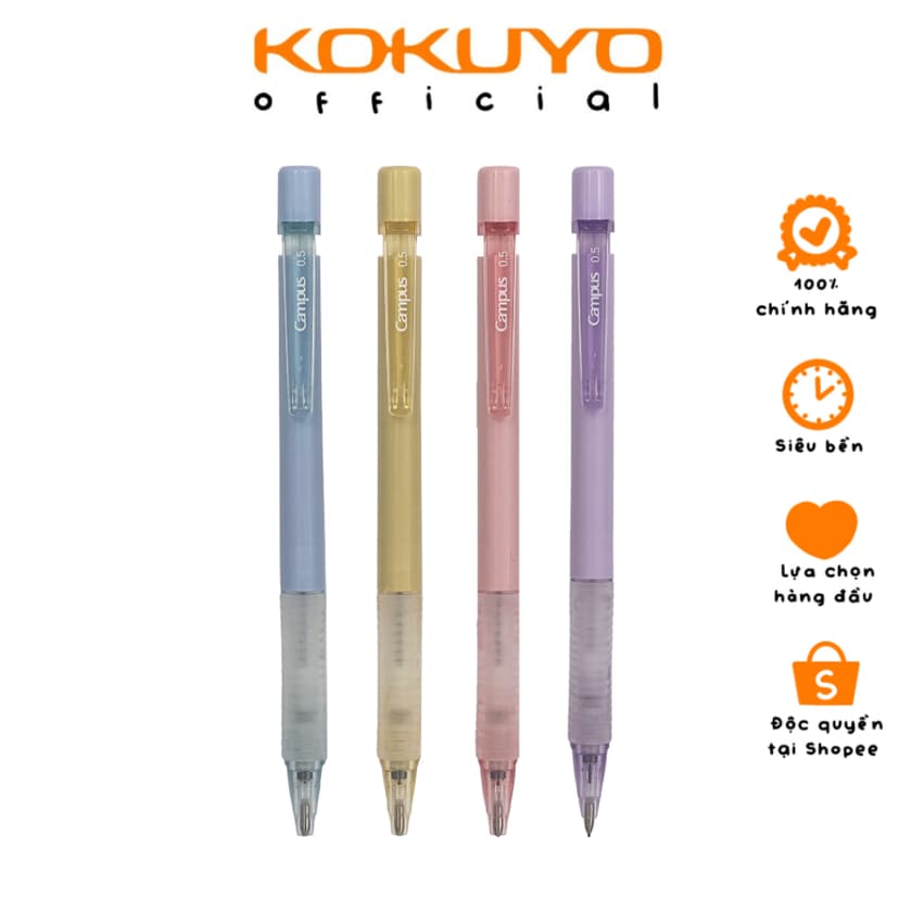 Ảnh Bút Chì Bấm 2B Ngòi 0.5mm Trang Bị Đệm Tay Lò Xo Chống Gãy Ngòi Chất Lượng Nhật Bản KUSUMI 1