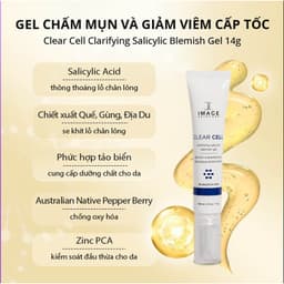 Thumbnail Gel chấm mụn và giảm viêm cấp tốc IMAGE Skincare Clear Cell Clarifying Salicylic Blemish Gel 14g (new) 4