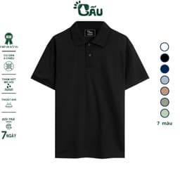 Thumbnail Áo thun nam POLO GẤU 194 Trơn Unisex vải cá sấu Poly co dãn 4 chiều dày dặn form gerular fit - PL TRƠN 2