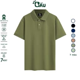 Thumbnail Áo thun nam POLO GẤU 194 Trơn Unisex vải cá sấu Poly co dãn 4 chiều dày dặn form gerular fit - PL TRƠN 3