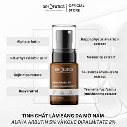 Thumbnail DrCeutics Tinh Chất Alpha Arbutin Làm Sáng Da Mờ Nám Alpha Arbutin 5% Và Kojic Dipalmitate 2% (30gram) 3