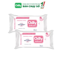 Thumbnail Khăn lau phụ khoa Chilly Delicato Salviettine Intime Anti-Ddor chiết xuất lô hội dưỡng mềm mại, sạch dịu êm gói 12 tờ 3