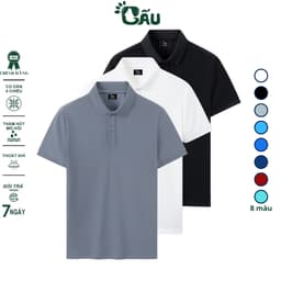 Thumbnail Áo thun nam POLO GẤU 194 vải cá sấu mè, co dãn 4 chiều dày dặn form gerular fit - PL Mè 1