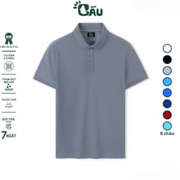 Thumbnail Áo thun nam POLO GẤU 194 vải cá sấu mè, co dãn 4 chiều dày dặn form gerular fit - PL Mè 4