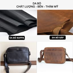 Thumbnail Túi đeo chéo da bò Saturn Bụi Leather DC111a Da bò Nappa cao cấp 2