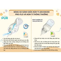 Thumbnail Bình sữa cổ thường Pur Advanced 250ml (NÚM MẶC ĐỊNH SIZE M, KHÔNG ĐỔI NÚM ĐƯỢC) 4