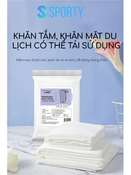 Thumbnail Khăn tắm và khăn mặt SPORTY nhỏ gọn làm từ vải không dệt thấm hút nhanh, tái sử dụng nhiều lần 1