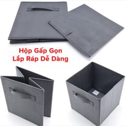 Thumbnail Hộp Vải Đựng Đồ Lót Tất Quần Áo Chăn Màn Đa Năng Hình Vuông TD4 Gấp Gọn Hộp Đựng Đồ 28x28x28cm Không Nắp Hãng Amalife 3