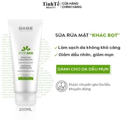 Thumbnail Gel rửa mặt BABE cho da dầu mụn Stop Akn Purifying Cleansing gel 100ml-200ml 2