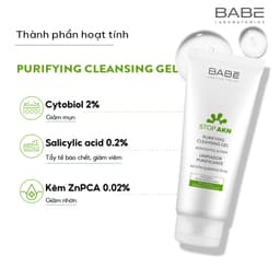 Thumbnail Gel rửa mặt BABE cho da dầu mụn Stop Akn Purifying Cleansing gel 100ml-200ml 3