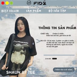 Thumbnail Áo thun FIDE Cừu Shaun phông trơn nam nữ cổ tròn unisex SHAUN 07 2