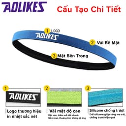 Thumbnail Băng Đô Thể Thao Chặn Mồ Hôi Trán Nam Nữ Headband AL2101 Bản Nhỏ Co Giãn Chống Trượt Tập Thể Thao Chính Hãng Aolikes 4