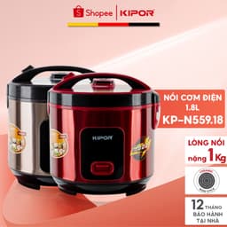 Thumbnail Nồi cơm điện KIPOR KP-N55918-1.8L-Lòng nồi niêu chống dính CERAMIC chống trầy xước dầy 3mm-Bảo hành tại nhà 12 tháng 1