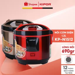 Thumbnail Nồi cơm điện KIPOR KP-N1512 - 1.2L - Nồi cơ chống dính TEFLON 5 lớp dầy 3mm nặng 690G - Bảo hành tại nhà 12 tháng 1