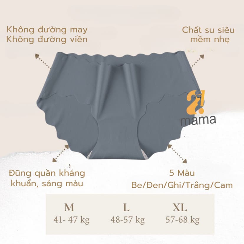 Ảnh Quần Lót Nữ Su Đúc Không Viền Siêu Mềm Mại Thoáng Mát Mặc Thường Và Sau Sinh 2mama V33 2