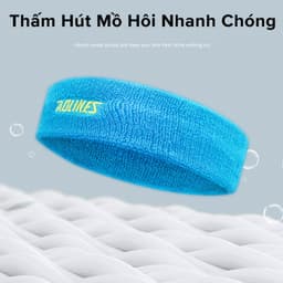 Thumbnail Băng Đô Đeo Trán Ngăn Mồ Hôi Bản To Siêu Thấm Hút Cotton Dày Dặn Thoáng Khí Sweatband AL2108 Chạy Bộ Gym Hãng Aolikes 3