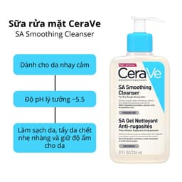 Thumbnail Sữa rửa mặt CeraVe SA Smoothing Cleanser cho da nhạy cảm 236ml - ajaskinlab 2