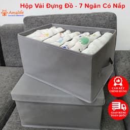 Thumbnail Hộp Vải Đựng Đồ 7 Ngăn Có Nắp Đa Năng – Khay7 Ngăn Đựng Quần Áo Tất Đồ Lót Nhỏ Vải Oxford Chính Hãng Amalife 1