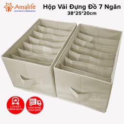 Thumbnail Set Bộ 2 Khay Hộp Vải Đựng Quần Áo HQ2 7 Ngăn Đựng Quần Áo Gọn Gàng Tiện Lợi Bọc Vải Oxford Cao Cấp Chính Hãng Amalife 1