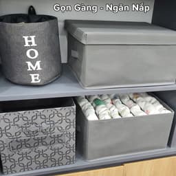 Thumbnail Set Bộ 2 Khay Hộp Vải Đựng Quần Áo HQ2 7 Ngăn Đựng Quần Áo Gọn Gàng Tiện Lợi Bọc Vải Oxford Cao Cấp Chính Hãng Amalife 4