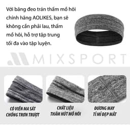 Thumbnail Băng Đô Thể Thao Headband AOLIKES Thấm Hút Và Chặn Mồ Hôi Tập Gym, Yoga 3