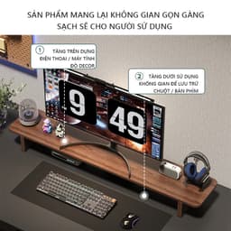 Thumbnail Kệ để màn hình máy tính decor bàn làm việc gỗ MDF phủ melamin chống xước thương hiệu IGA - GA28 1