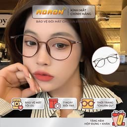 Thumbnail Kính Chống Bụi, Chống Ánh Sáng Xanh AORON Mắt Mèo Cá Tính Thời Trang Gọng Kim Loại Đàn Hồi Phù Hợp Mọi Khuôn Mặt AK103 1