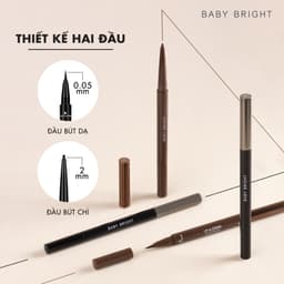 Thumbnail Bút Kẻ Mắt 2 Đầu Siêu Mảnh Baby Bright Up And Down Duo Eyeliner 2 Colors 0.1g+0.35g 3